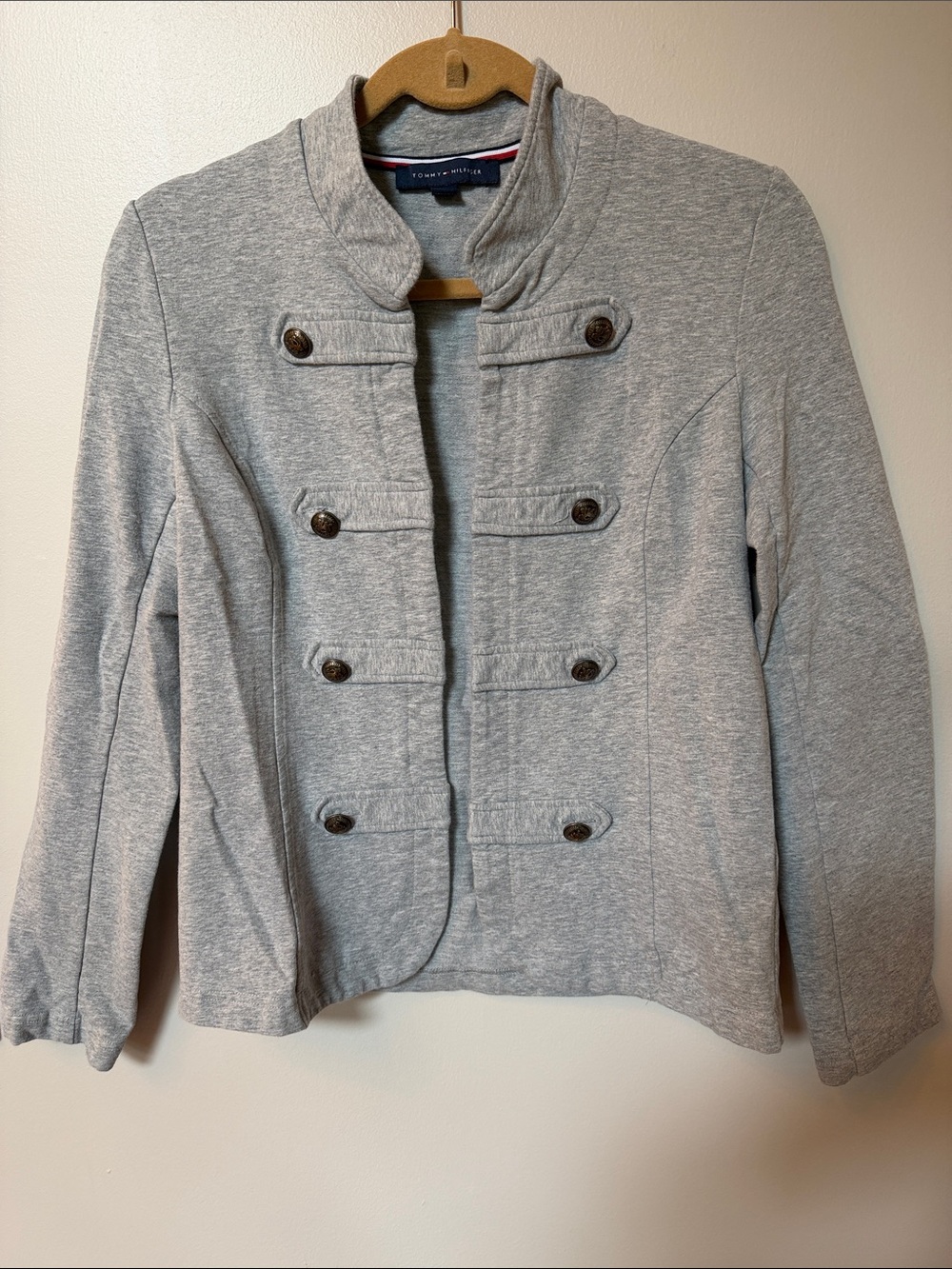 Tommy Hilfiger Women's Light Gray Military-Style Jacket